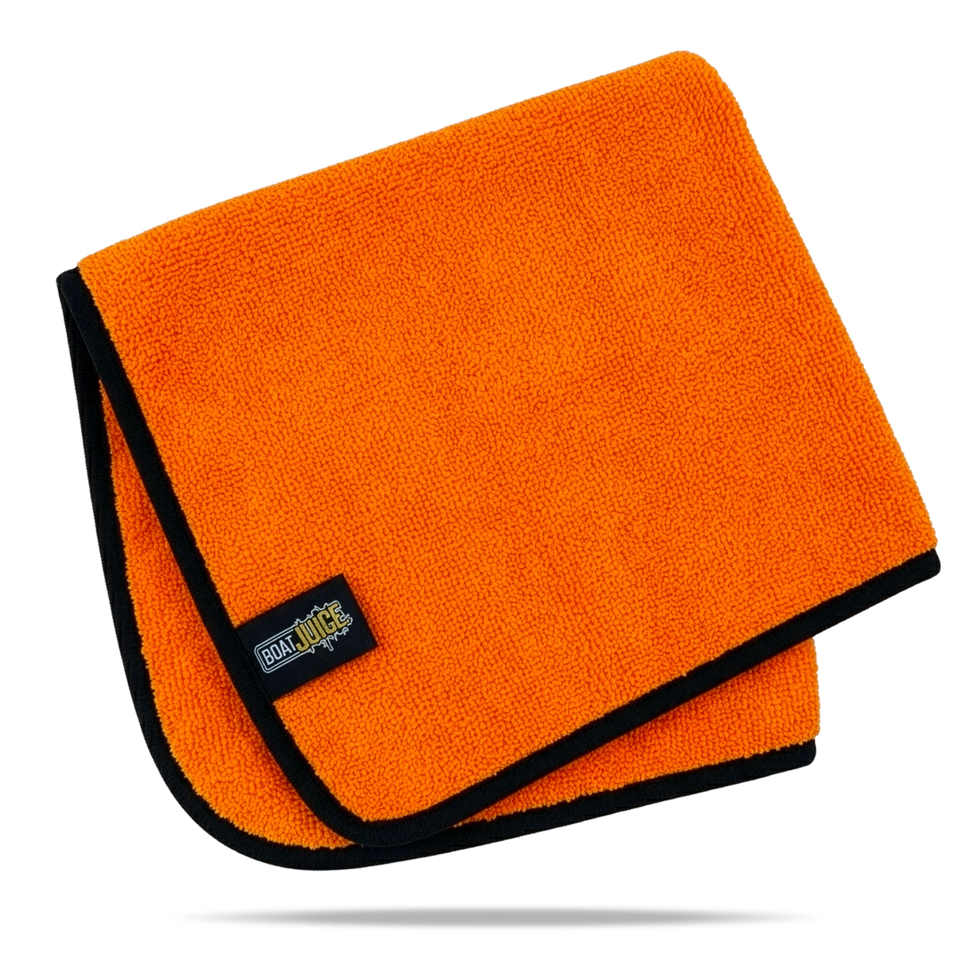 Orange boat cleaning scrubber pad with black non-slip edge, durable micro-scrub material