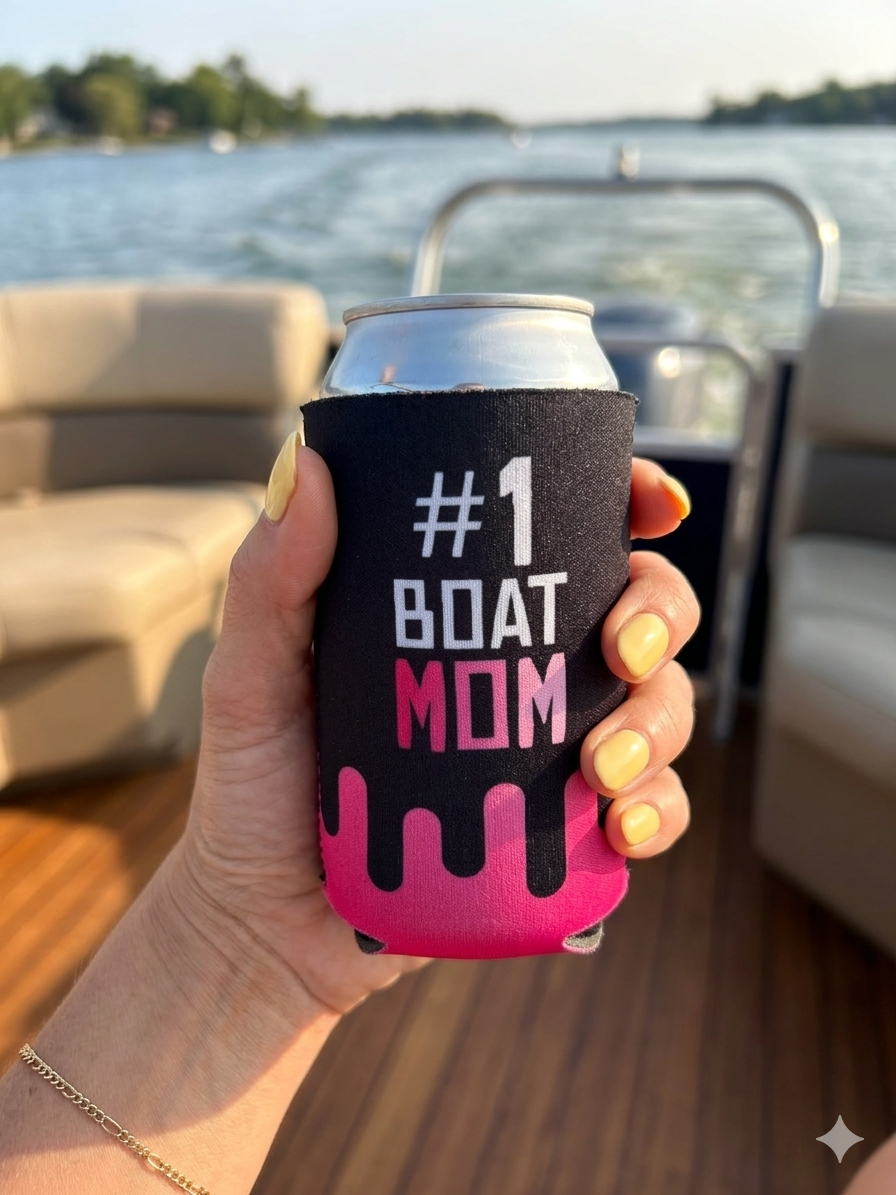 #1 Boat Mom Koozie