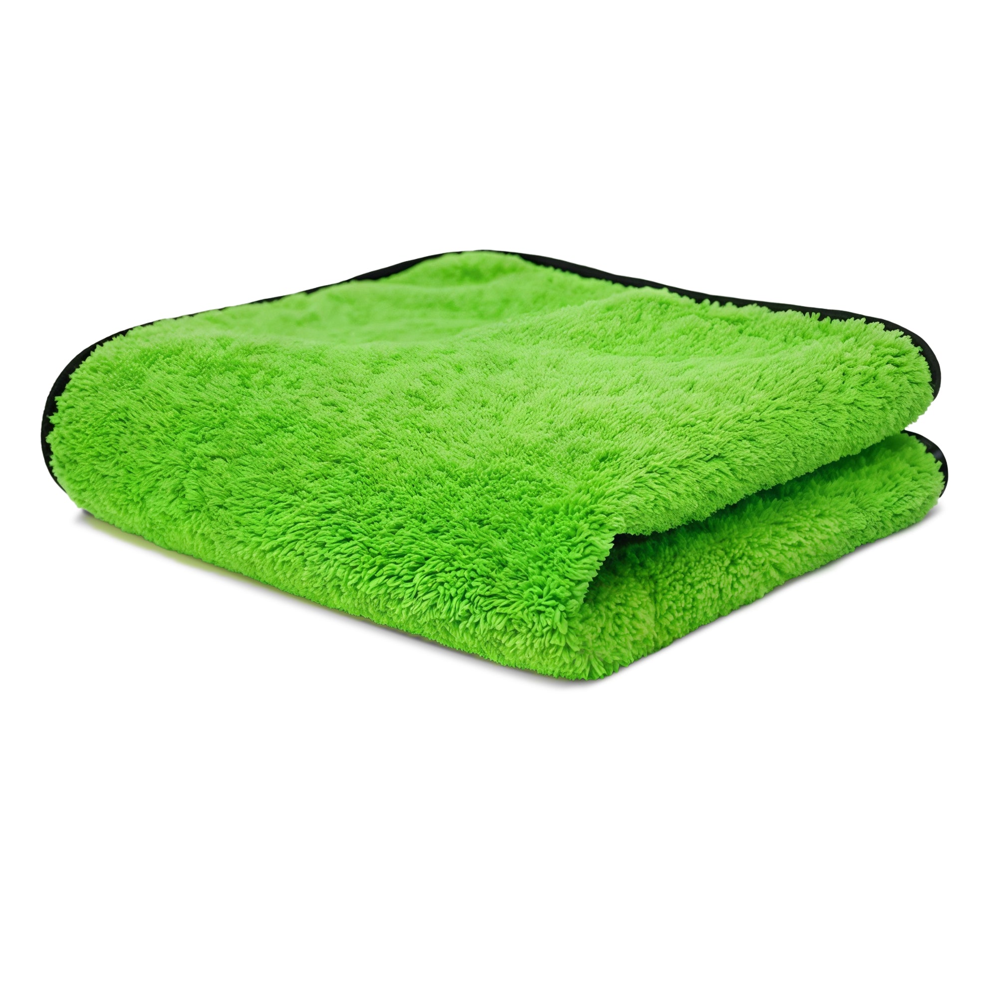 Green plush microfiber mop head with soft terry loop pile for easy cleaning